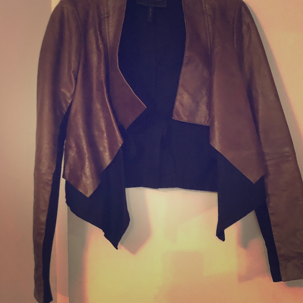 BCBG MaxAzria leather crop jacket